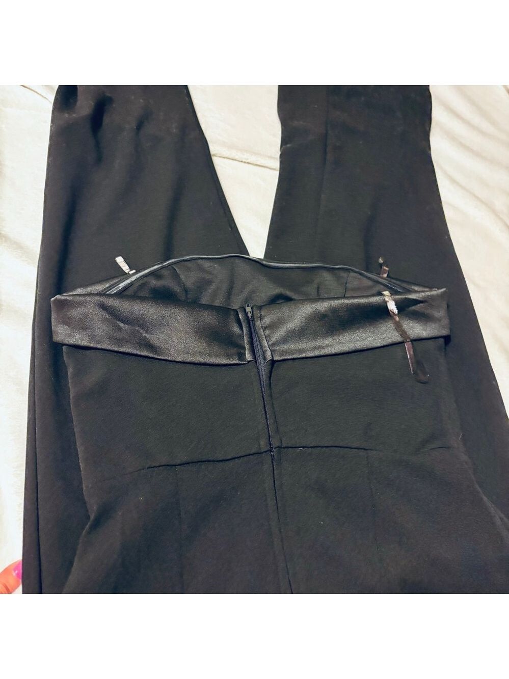 Black Strapless Wide Leg Jumpsuit M - Picture 5 of 8